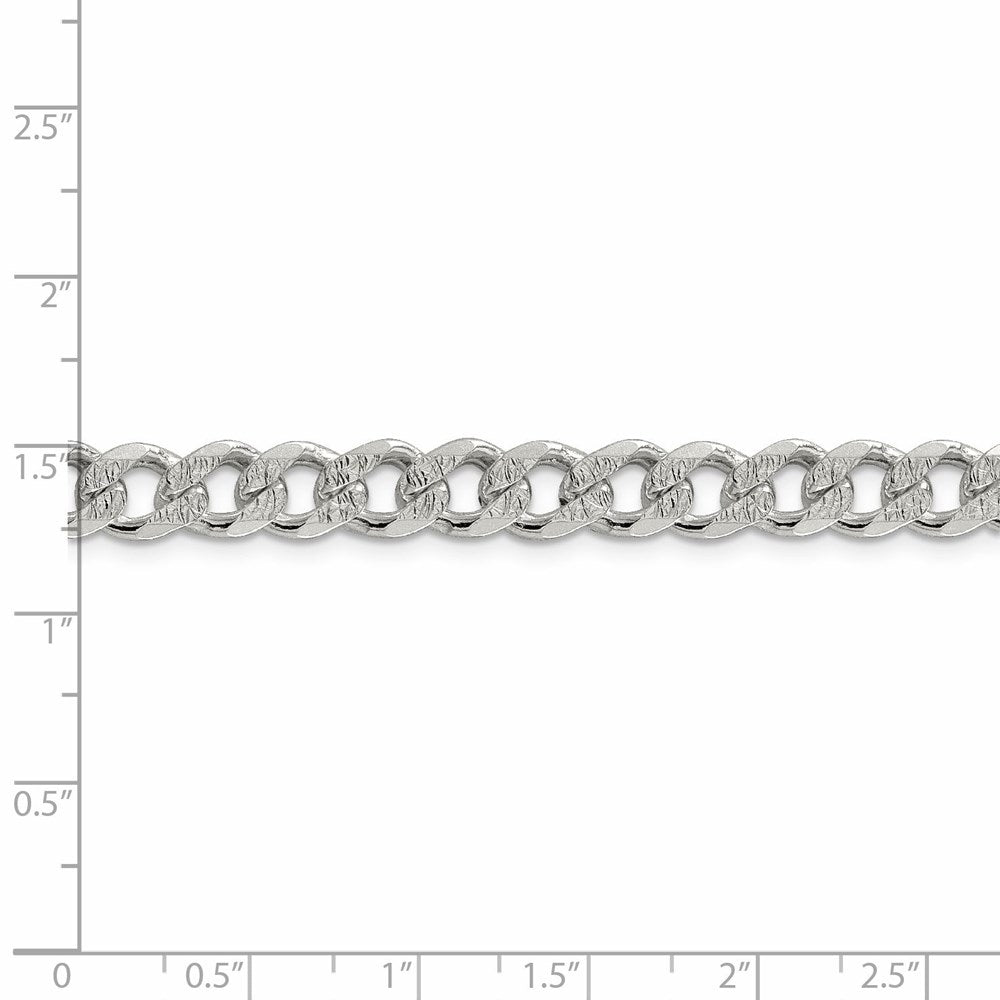FJC Finejewelers 925 Sterling Silver Pavé Curb Chain 24 Inches x 7.5 mm