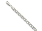 FJC Finejewelers 925 Sterling Silver Pavé Curb Bracelet Chain 7 Inches x 7.5 mm