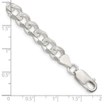 FJC Finejewelers 925 Sterling Silver Pavé Curb Bracelet Chain 8 Inches x 7.5 mm