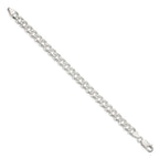 FJC Finejewelers 925 Sterling Silver Pavé Curb Bracelet Chain 8 Inches x 7.5 mm