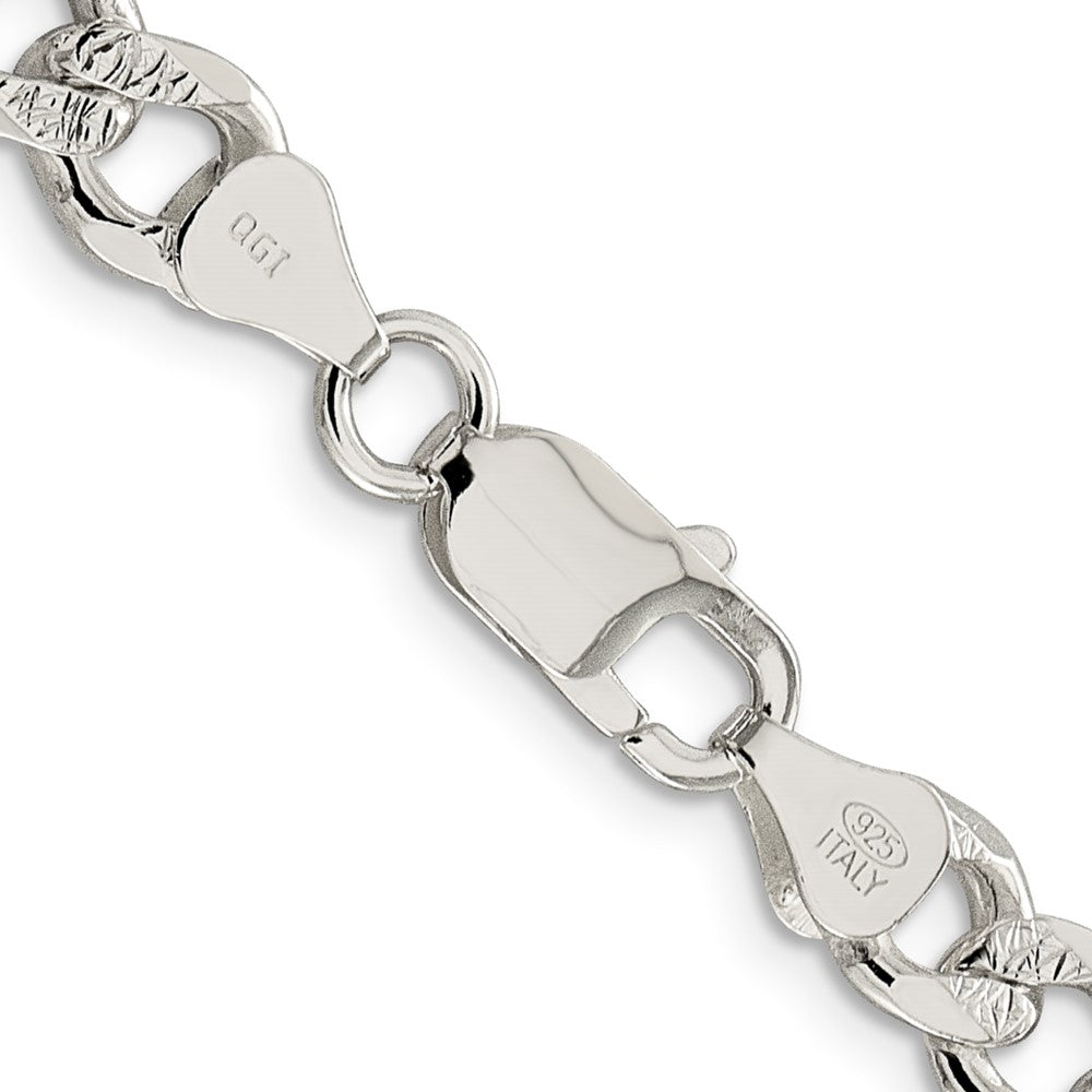 FJC Finejewelers 925 Sterling Silver Pave Curb Bracelet Chain 9 Inches x 7.5 mm