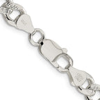 FJC Finejewelers 925 Sterling Silver Pave Curb Bracelet Chain 9 Inches x 7.5 mm