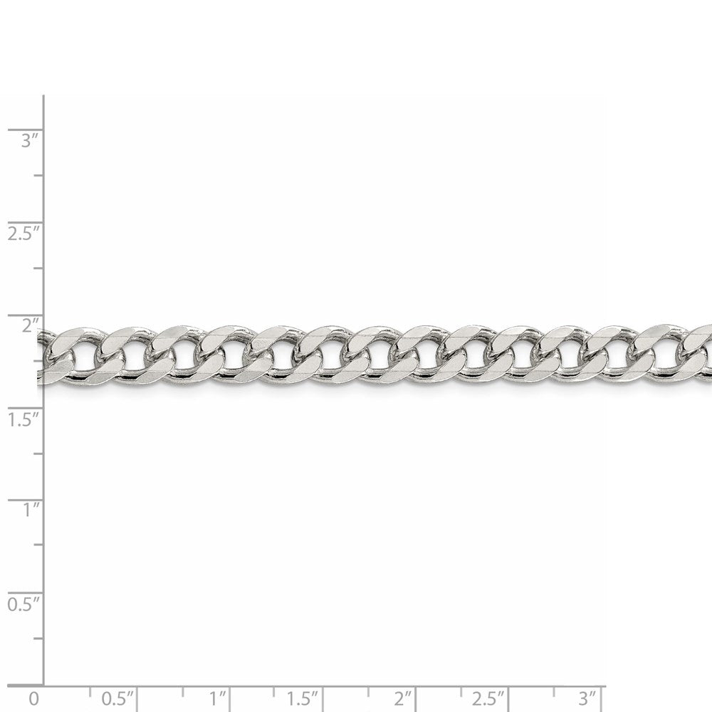 FJC Finejewelers 925 Sterling Silver Pavé Curb Chain 20 Inches x 8 mm