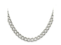 FJC Finejewelers 925 Sterling Silver Pavé Curb Chain 20 Inches x 8 mm