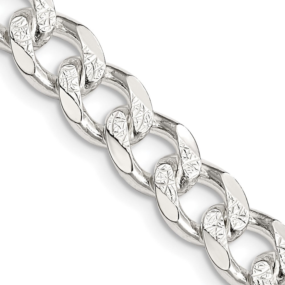 FJC Finejewelers 925 Sterling Silver Pave Curb Chain 22 Inches x 8 mm