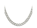 FJC Finejewelers 925 Sterling Silver Pavé Curb Chain 24 Inches x 8 mm