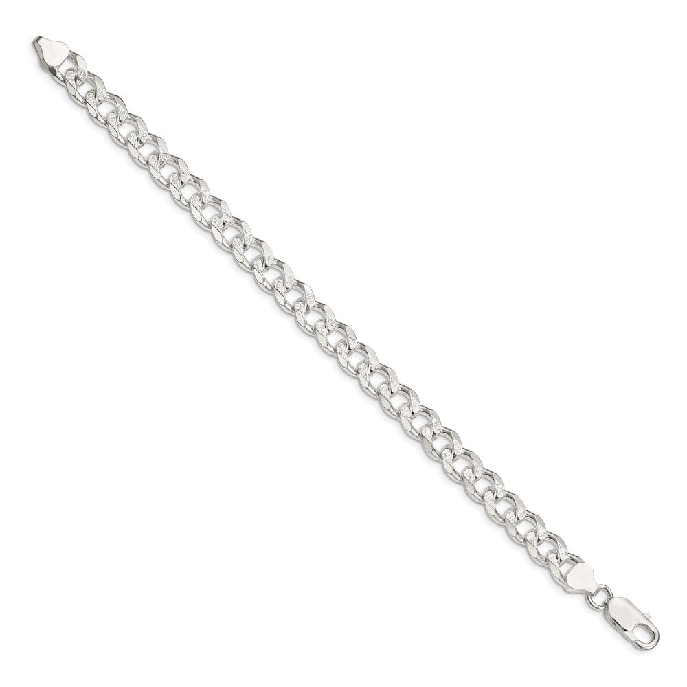 FJC Finejewelers 925 Sterling Silver Pavé Curb Bracelet Chain 8 Inches x 8 mm