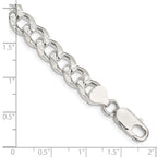 FJC Finejewelers 925 Sterling Silver Pavé Curb Bracelet Chain 8 Inches x 8 mm