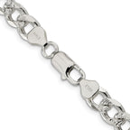 FJC Finejewelers 925 Sterling Silver Pavé Curb Bracelet Chain 9 Inches x 8 mm