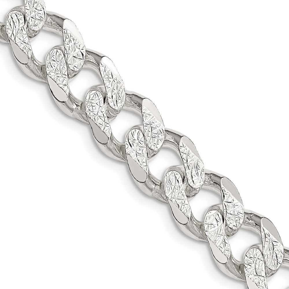 FJC Finejewelers 925 Sterling Silver Pavé Curb Chain 20 Inches x 10.5 mm