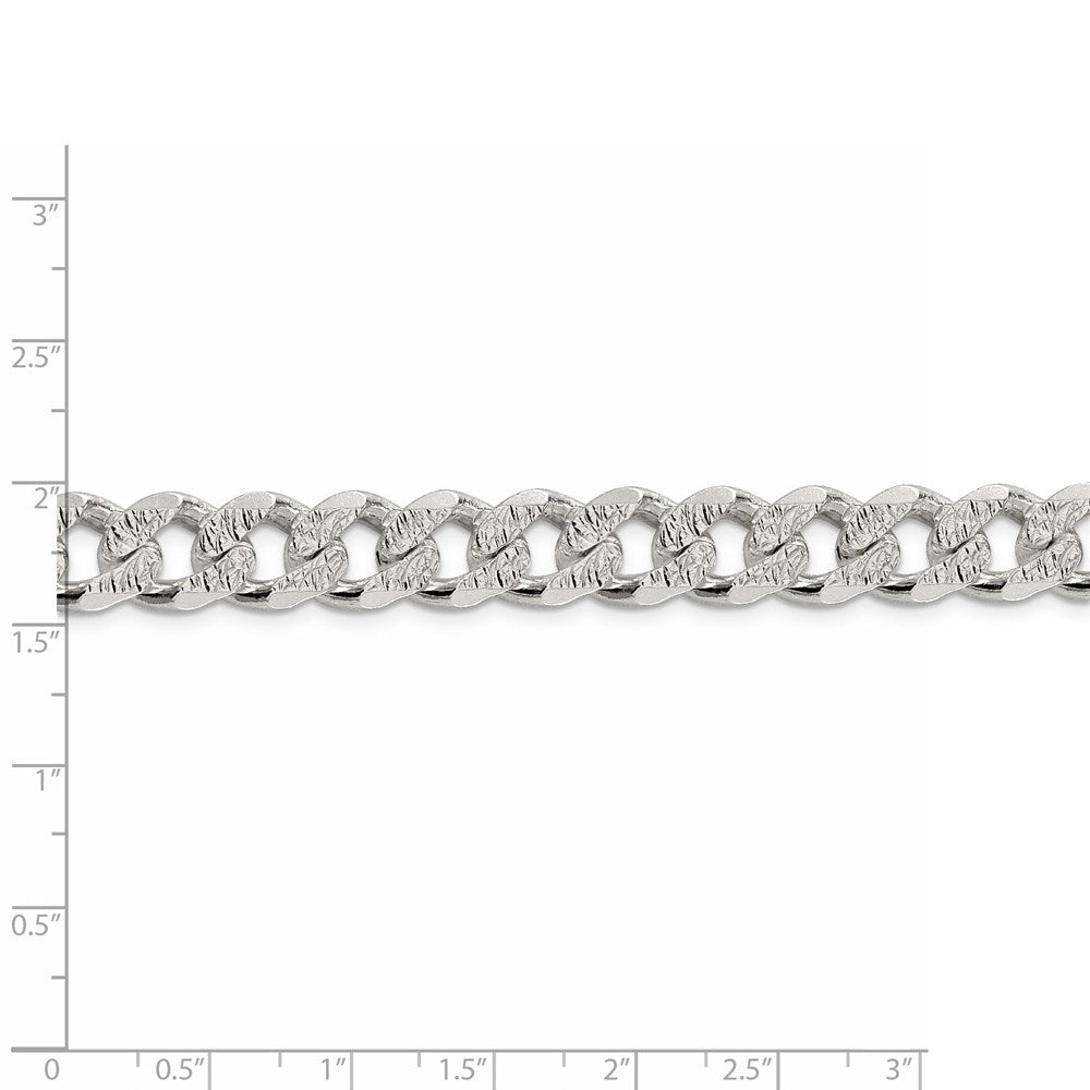 FJC Finejewelers 925 Sterling Silver Pavé Curb Chain 20 Inches x 10.5 mm