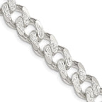 FJC Finejewelers 925 Sterling Silver Pavé Curb Chain 24 Inches x 10.5 mm