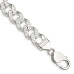FJC Finejewelers 925 Sterling Silver Pavé Curb Bracelet Chain 8 Inches x 10.5 mm