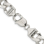 FJC Finejewelers 925 Sterling Silver Pavé Curb Bracelet Chain 9 Inches x 10.5 mm