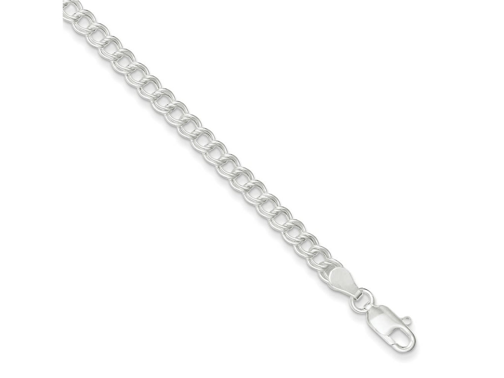 FJC Finejewelers 925 Sterling Silver Double Link Charm Bracelet 8 Inches x 4.25 mm