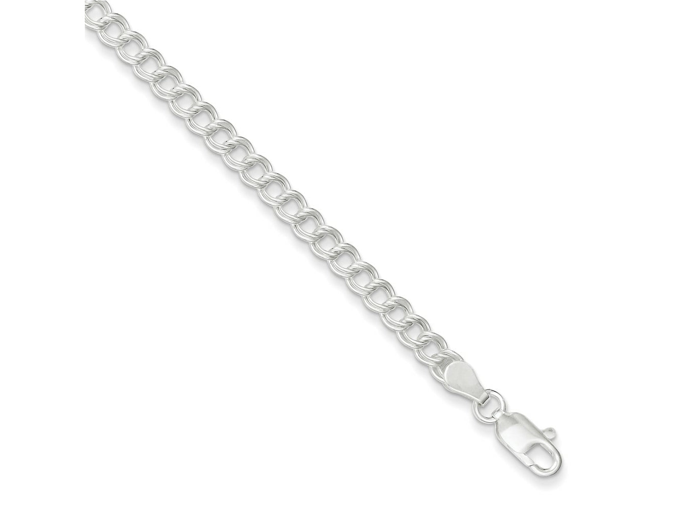 FJC Finejewelers 925 Sterling Silver Double Link Charm Bracelet 8 Inches x 4.25 mm