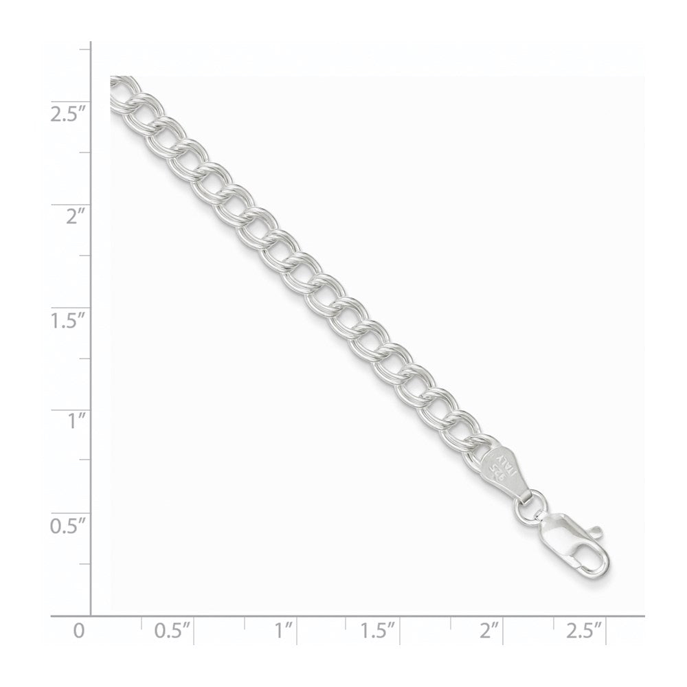 FJC Finejewelers 925 Sterling Silver Double Link Charm Bracelet 8 Inches x 5 mm
