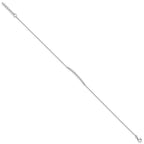 Cheryl M 925 Sterling Silver Ball Rhodium Plated CZ Bar with 1 inch ext Anklet 10 Inches x 1 mm