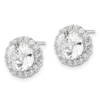 FJC Finejewelers 925 Sterling Silver Button Round CZ Halo Post Earrings 11 mm x 11 mm
