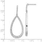 FJC Finejewelers 925 Sterling Silver Rhd-pltd CZ Open Pear Shape Dangle Earrings 42 mm x 17 mm