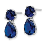 FJC Finejewelers 925 Sterling Silver Blue CZ Post Dangle Earrings 21 mm x 10 mm