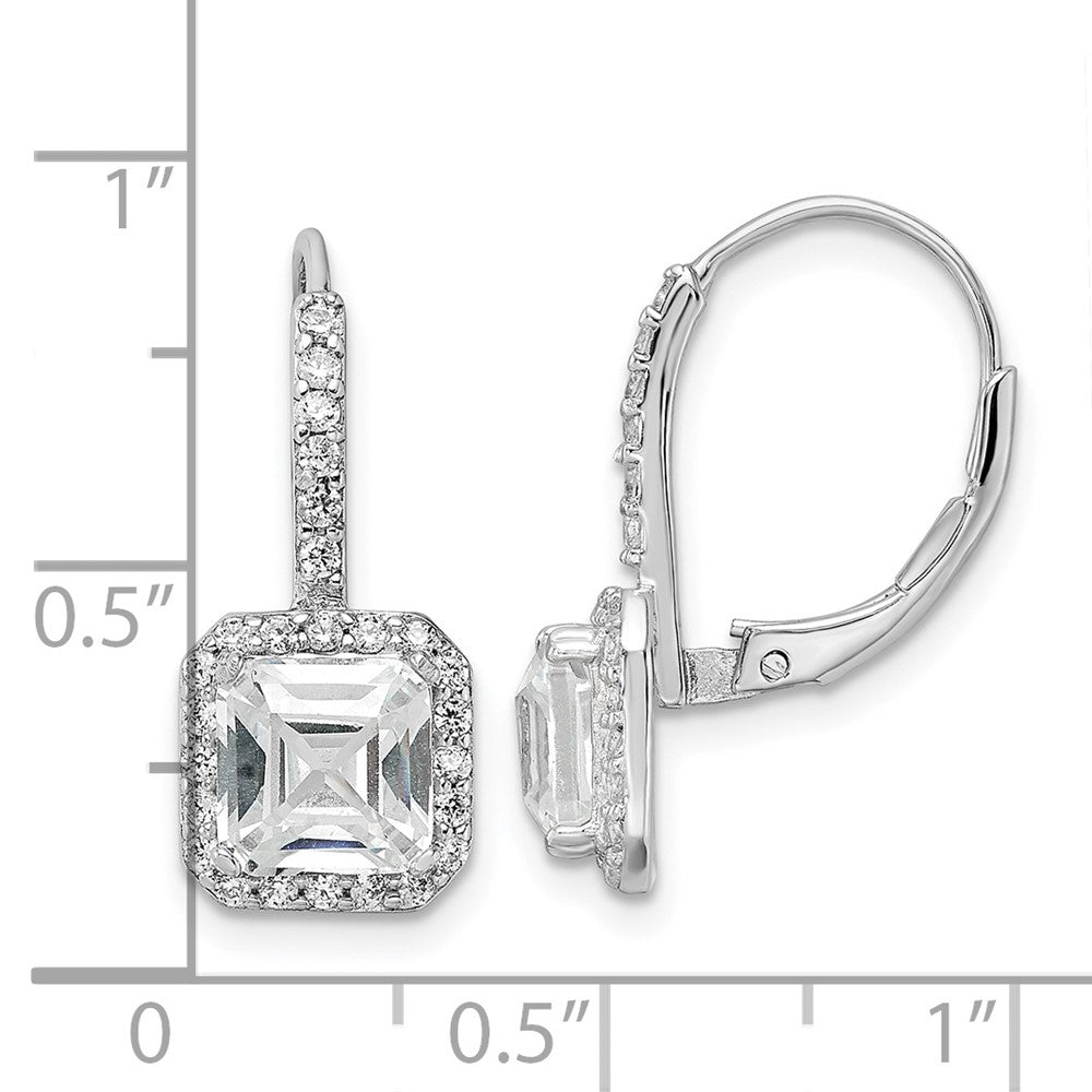 FJC Finejewelers 925 Sterling Silver Dangle  CZ Leverback Earrings 22 mm x 8 mm