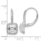 FJC Finejewelers 925 Sterling Silver Dangle  CZ Leverback Earrings 22 mm x 8 mm