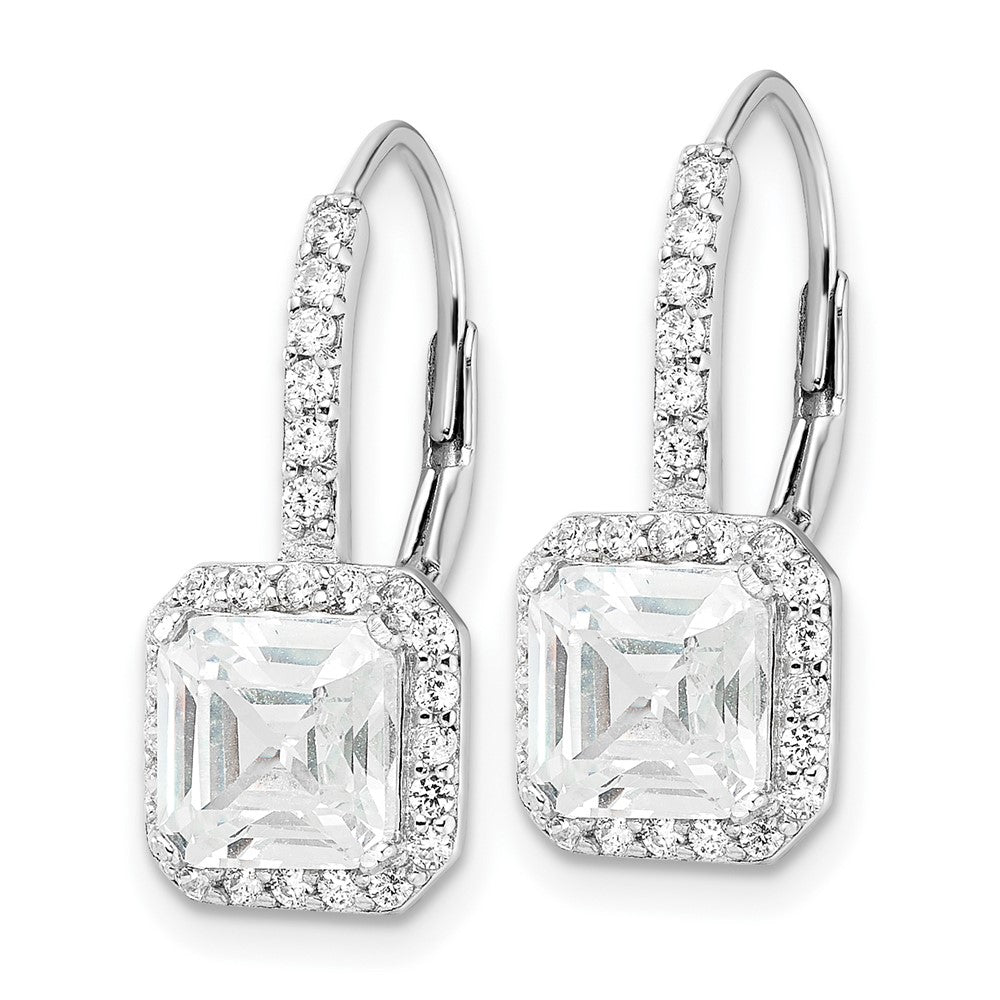 FJC Finejewelers 925 Sterling Silver Dangle  CZ Leverback Earrings 22 mm x 8 mm