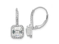 FJC Finejewelers 925 Sterling Silver Dangle  CZ Leverback Earrings 22 mm x 8 mm