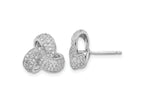 FJC Finejewelers 925 Sterling Silver Button  Pave CZ Love Knot Post Earrings 12 mm x 12 mm