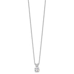 Cheryl M 925 Sterling Silver Cable Rhodium Plated 8mm CZ Pendant Necklace 18 Inches x 7 mm