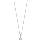 Cheryl M 925 Sterling Silver Cable Fancy Pear CZ Pendant Necklace 18 Inches x 8 mm