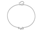 Cheryl M 925 Sterling Silver Fancy Geometric CZ  Anklet 10 Inches x 8 mm