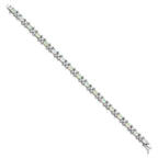 Cheryl M 925 Sterling Silver Fancy XO Created Opal and CZ Bracelet 7.25 Inches x 6.5 mm