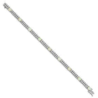 Cheryl M 925 Sterling Silver Rhodium Plated Fancy Created Opal and CZ Bracelet 7.5 Inches x 4.9 mm