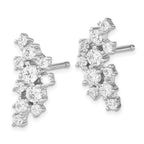 FJC Finejewelers 925 Sterling Silver Button CZ Cluster Post Earrings 13 mm x 6 mm