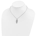 Cheryl M 925 Sterling Silver CZ Seahorse Necklace 18 Inches x 10 mm