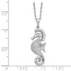 Cheryl M 925 Sterling Silver CZ Seahorse Necklace 18 Inches x 10 mm