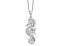 Cheryl M 925 Sterling Silver CZ Seahorse Necklace 18 Inches x 10 mm