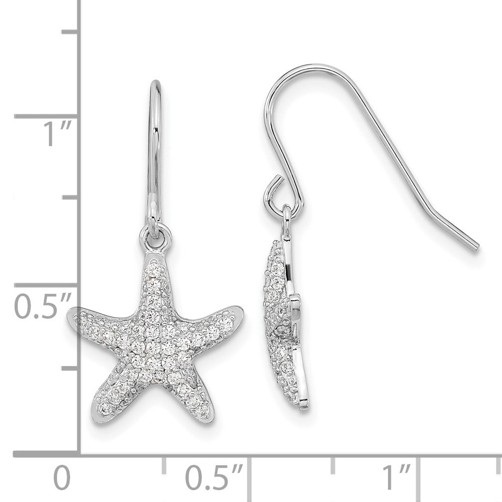 FJC Finejewelers 925 Sterling Silver CZ Starfish Dangle Earrings 25 mm x 13 mm