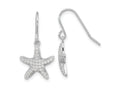 FJC Finejewelers 925 Sterling Silver CZ Starfish Dangle Earrings 25 mm x 13 mm