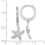 FJC Finejewelers 925 Sterling Silver CZ Starfish Hoop Dangle Earrings 28 mm x 11 mm