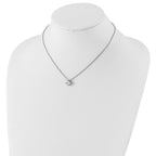 Cheryl M 925 Sterling Silver Cable Square CZ Necklace 18 Inches x 7 mm
