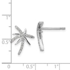FJC Finejewelers 925 Sterling Silver Button CZ Palm Tree Post Earrings 15 mm x 12 mm
