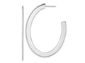 FJC Finejewelers 925 Sterling Silver CZ Oval Post J-Hoop Earrings 54 mm x 41 mm