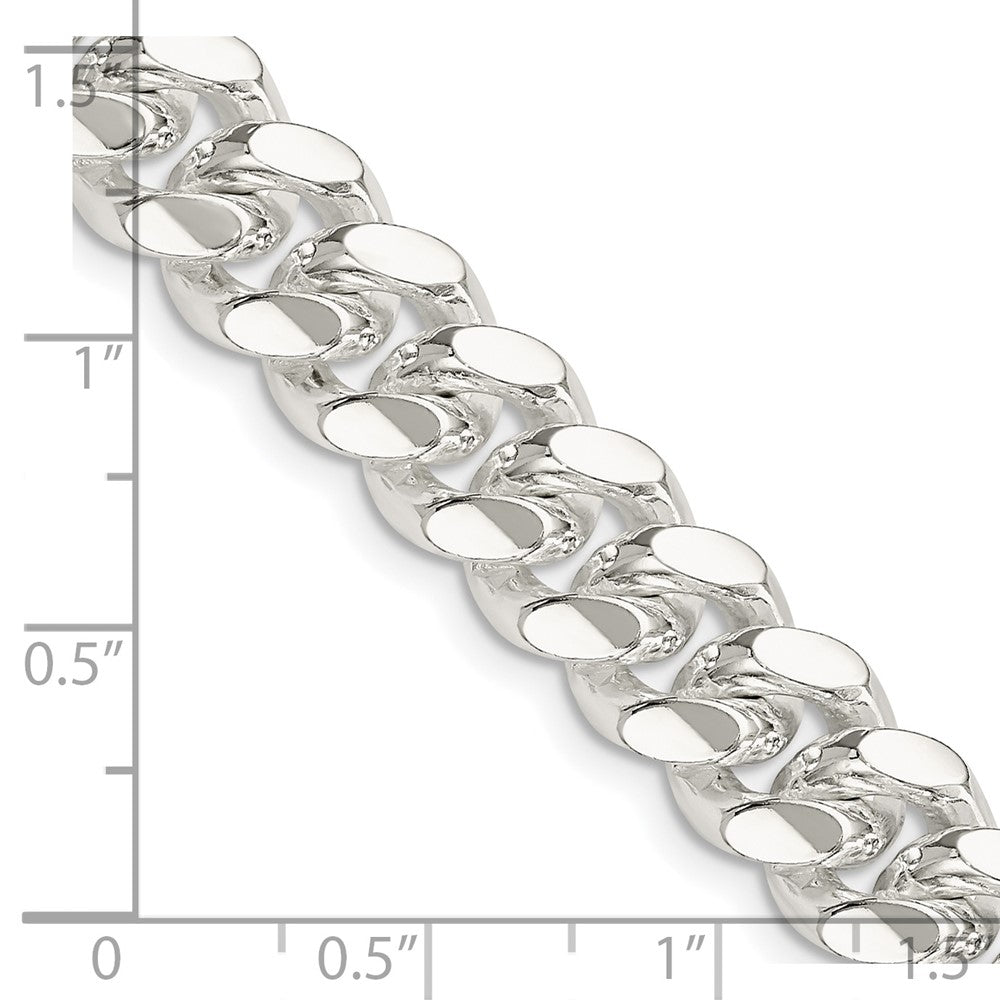 FJC Finejewelers 925 Sterling Silver Polished Domed Curb Bracelet Chain 9 Inches x 10.5 mm