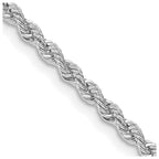 FJC Finejewelers 925 Sterling Silver Rhodium Plated Solid Rope Chain 28 Inches x 2.5 mm
