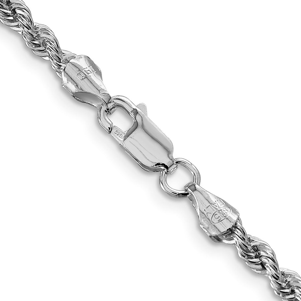 FJC Finejewelers 925 Sterling Silver Rhodium Plated Solid Rope Chain 30 Inches x 3 mm