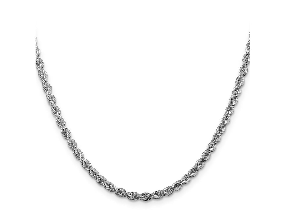 FJC Finejewelers 925 Sterling Silver Rhodium Plated Solid Rope Chain 30 Inches x 3 mm