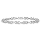 FJC Finejewelers 925 Sterling Silver Diamond Rhodium Plated Diam. Infinity Symbol Bracelet 7.5 Inches